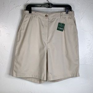 L L Bean Original fit Hidden Elastic Waist wrinkle resistant shorts SZ 14 NWT